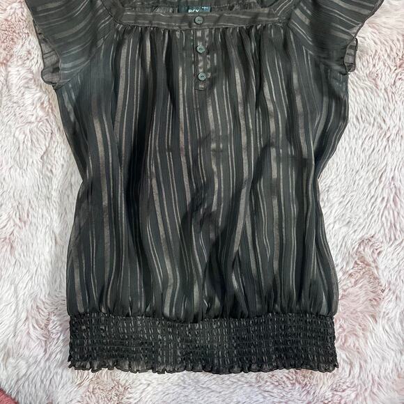 Y2k brown striped bcx square neck top - Picture 5 of 7